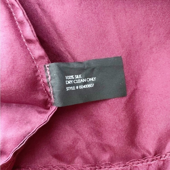 𝅺Club Monaco Silk Sleeveless Blouse Eggplant Racerback Ruffle Purple - Picture 6 of 7